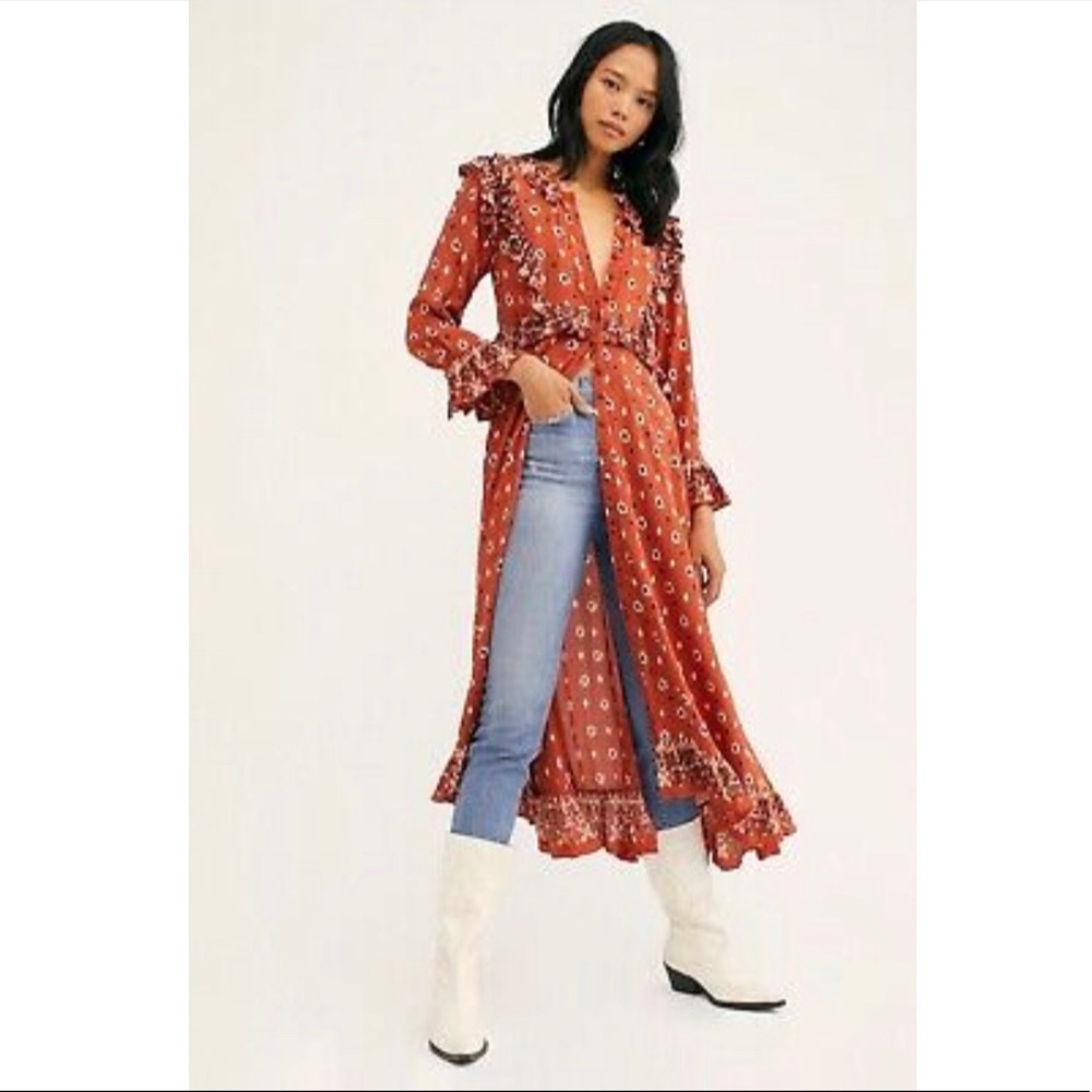 Free People Calico Skies Midi Dress/Duster